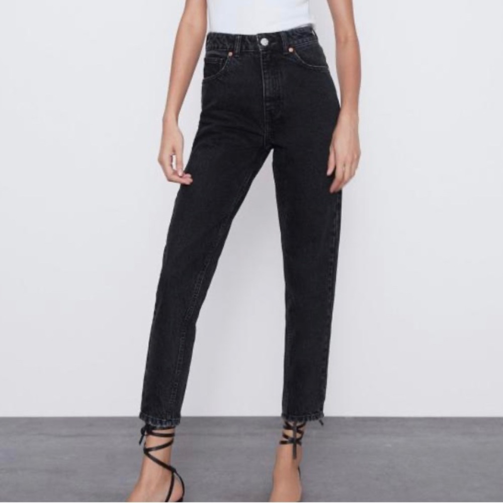 Black straight Zara jeans